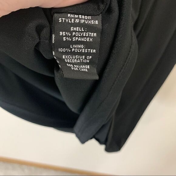 JAX Black Evening Cocktail Dress Cap Sleeve Ruched - Picture 10 of 11